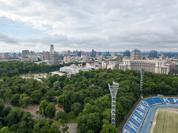 Вид Київ Пагорба Повітряний Дрон — стокове фото