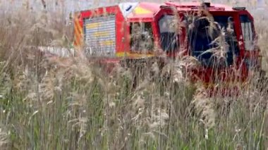 Sherp rescue is a Ukrainian all-terrain amphibious vehicles for rough and soggy terrain. Sherp drives through the swamp.
