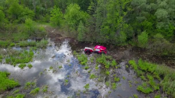 Sherp Rescue Een Oekraïense All Terrain Amfibische Voertuigen Voor Ruw — Stockvideo