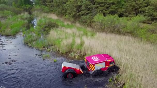 Sherp Resgate Ucraniano Todo Terreno Veículos Anfíbios Para Terreno Áspero — Vídeo de Stock