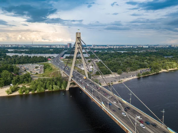 Ponte Norte Kiev Vista Aérea Drones — Fotografia de Stock