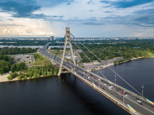 Ponte Norte Kiev Vista Aérea Drones — Fotografia de Stock