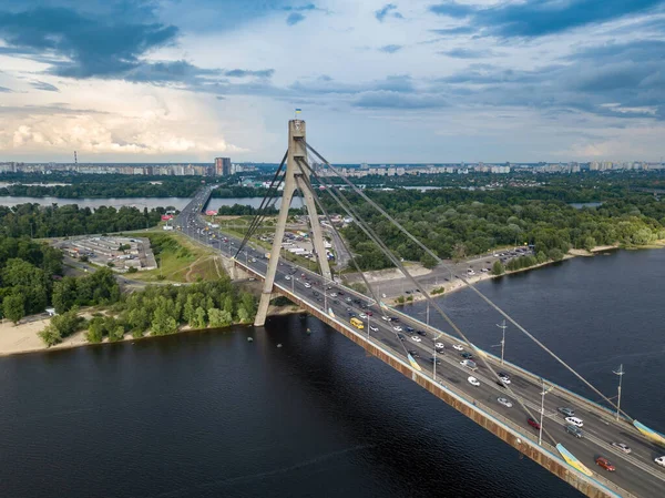 Ponte Nord Kiev Vista Aerea Drone — Foto Stock