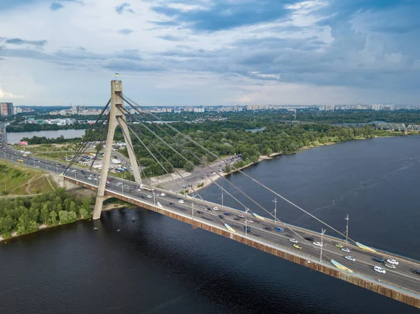 Ponte Nord Kiev Vista Aerea Drone — Foto Stock