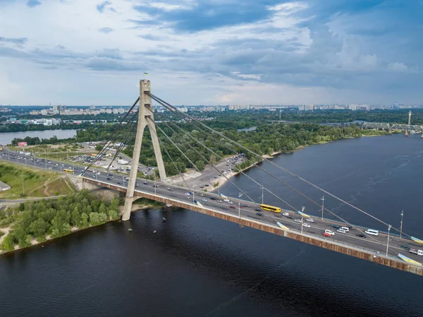 Ponte Nord Kiev Vista Aerea Drone — Foto Stock