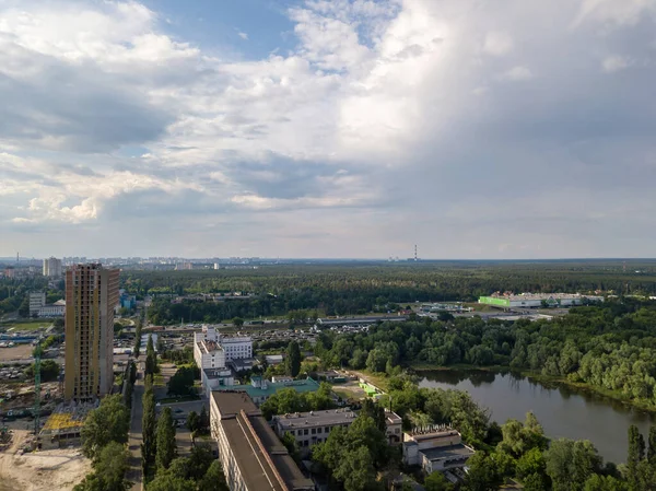 Kiev Deki Sanayi Bölgesi Hava Aracı Görünümü — Stok fotoğraf