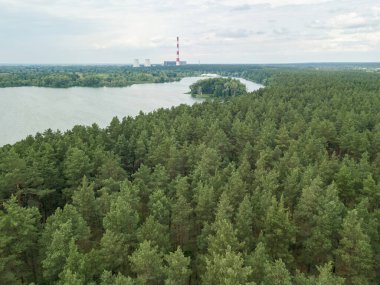 Yazın Forest Gölü. Hava aracı görünümü.