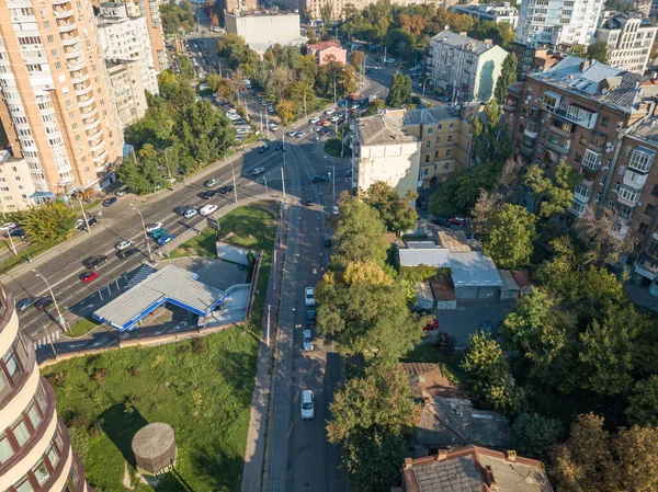 Дома Деловой Зоне Киева Летний Солнечный День Воздушный Беспилотник — стоковое фото