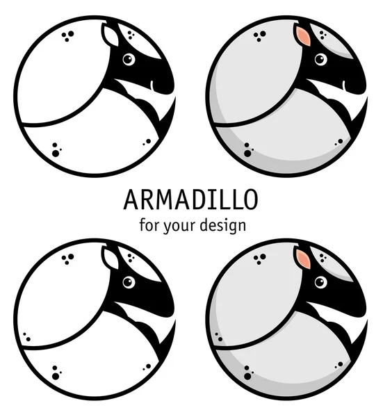Armadillo icons set — Stock Vector
