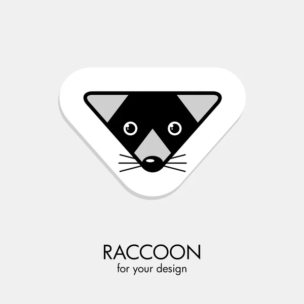 Raccoon triangle  icon — Stock Vector