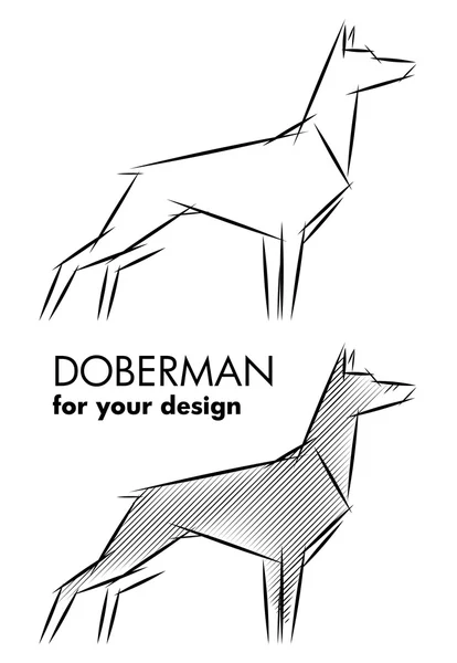 Doberman hond schets — Stockvector