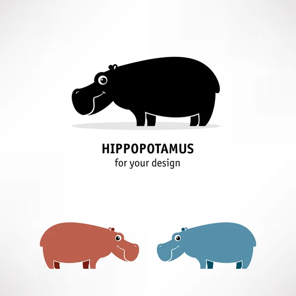 Hippopotamus ikoner indstillet – Stock-vektor