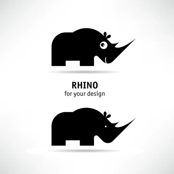 Rhino zwarte pictogrammen — Stockvector