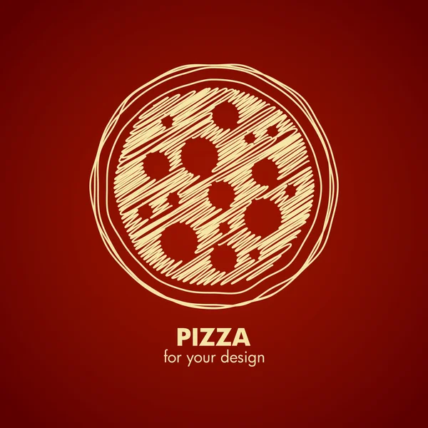 Pizza emblema incompleto — Vector de stock