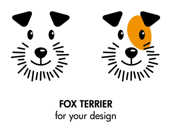 Fox Terrier iconos perro — Archivo Imágenes Vectoriales