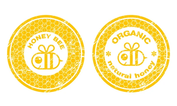 Organiczny Honey znaczki — Wektor stockowy