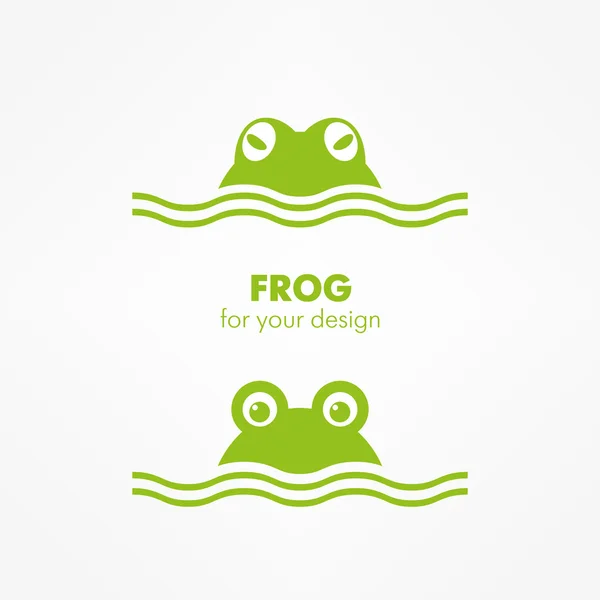 Green frog head — Stock Vector