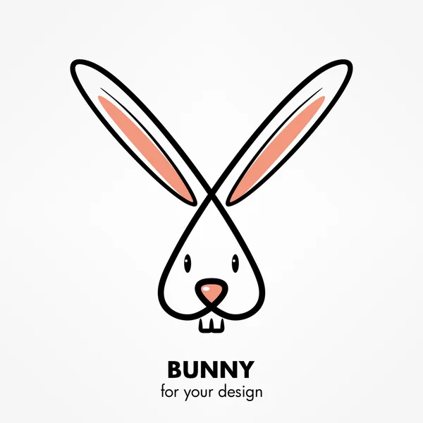 Bunny huvudet ikonen — Stock vektor