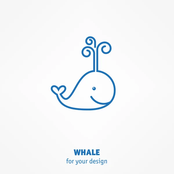 Cute whale icon — Stock Vector