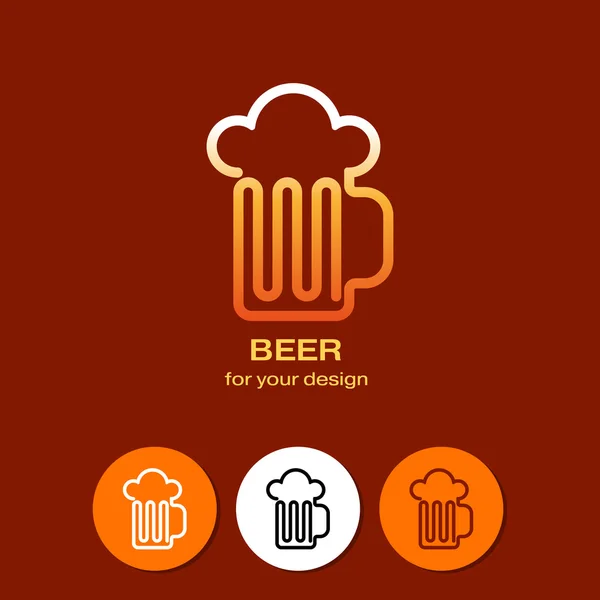 Лінія пиво іконки Ліцензійні Стокові Ілюстрації