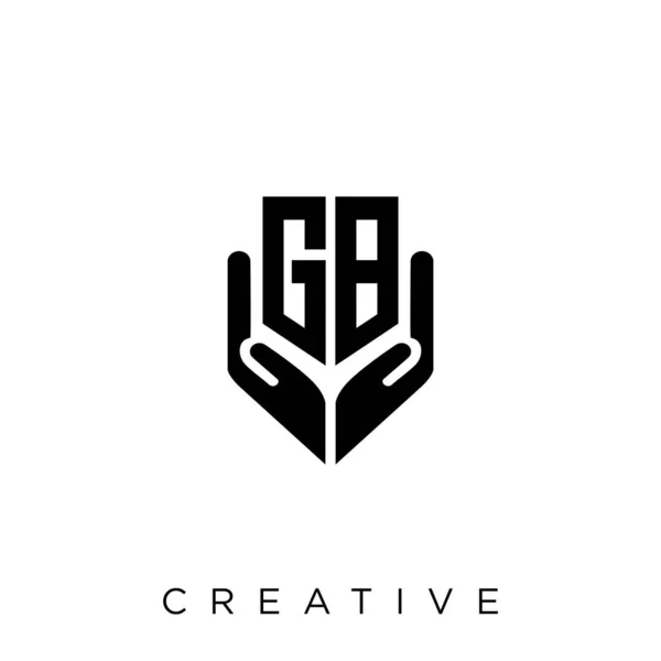 Hand Shield Logo Design Vector Icon Symbol Luxury — Stock Vector