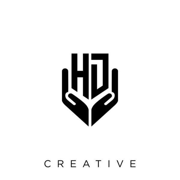 Handschild Logo Design Vektor Symbol Symbol Luxus — Stockvektor