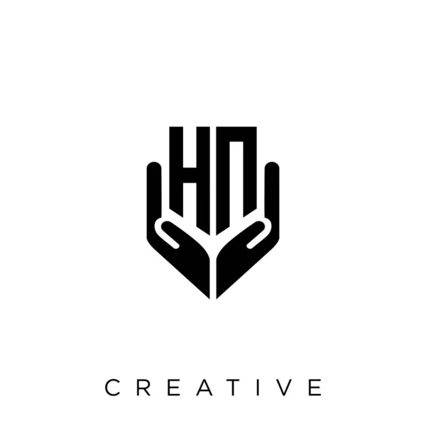 Mão Escudo Logotipo Design Vetor Ícone Símbolo Luxo —  Vetores de Stock