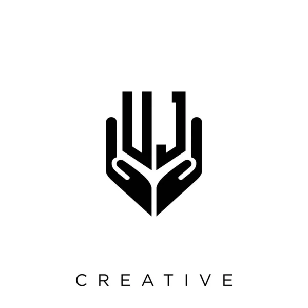 Χέρι Ασπίδα Λογότυπο Σχεδιασμό Διάνυσμα Σύμβολο Εικονίδιο Πολυτέλεια — Διανυσματικό Αρχείο