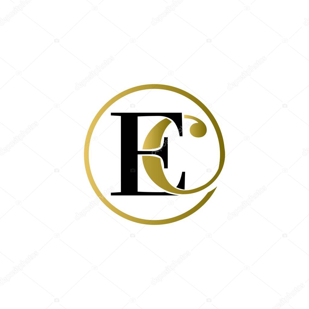 Ec luxury logo design vector icon symbol circle