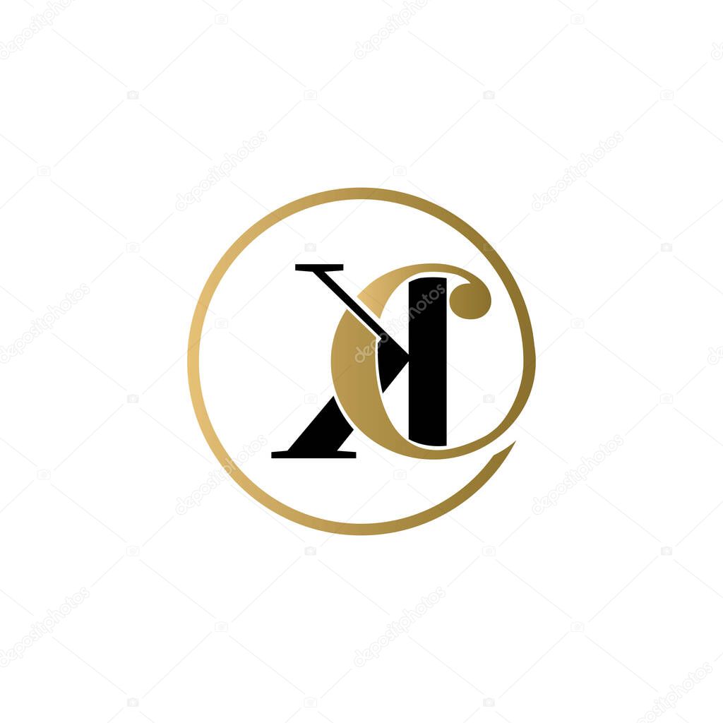 Kc luxury logo design vector icon symbol circle