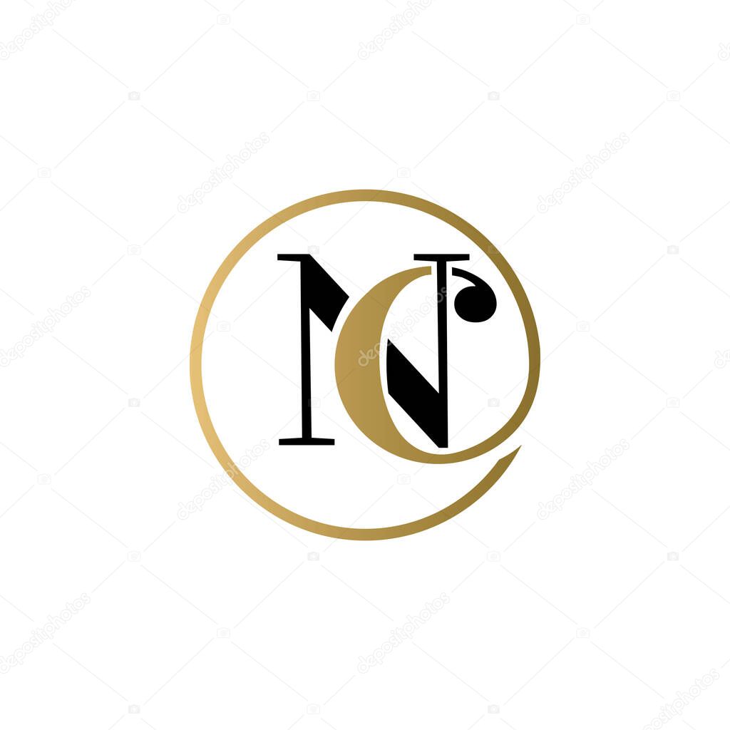 Nc luxury logo design vector icon symbol circle