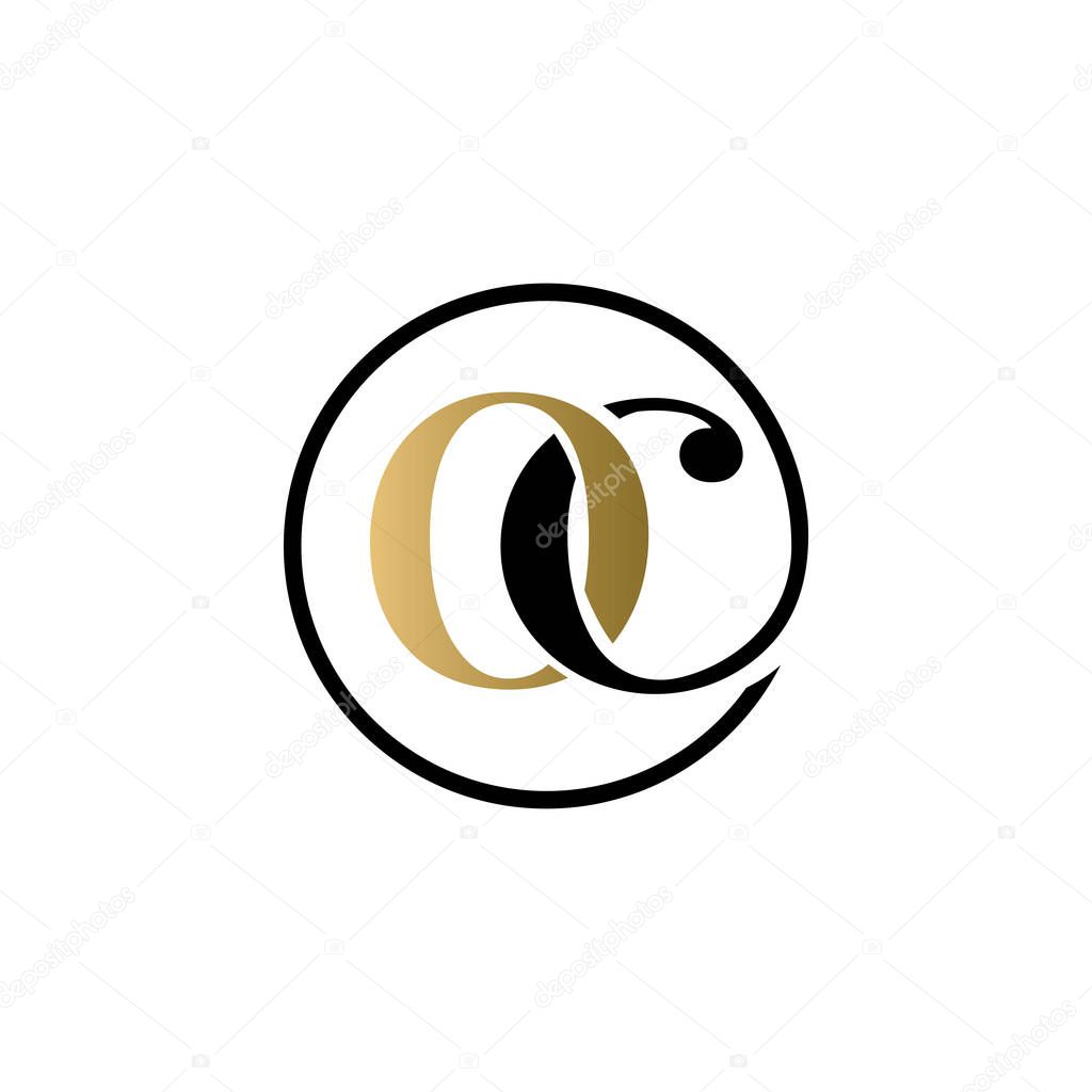Oc luxury logo design vector icon symbol circle