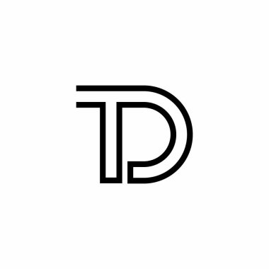 td logo tasarımı vektör simgesi monolünü