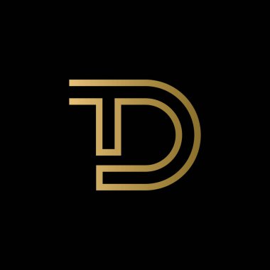td logo tasarımı vektör simgesi monolünü