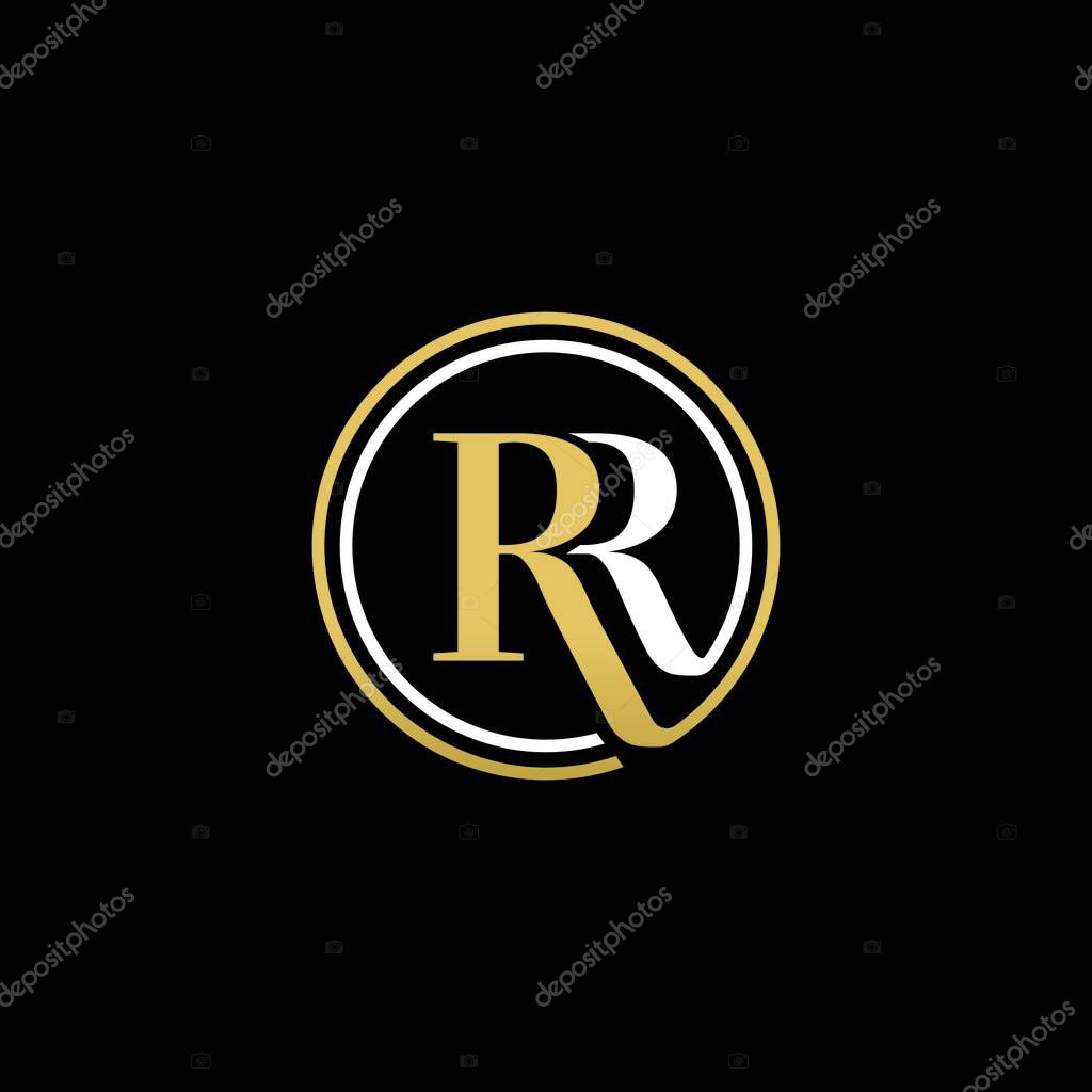 Rr luxury logo design vector icon symbol