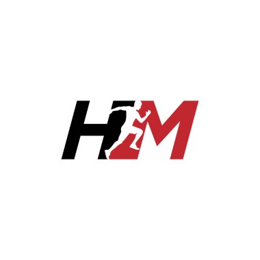 hm çalıştır logo tasarım vektör simgesi