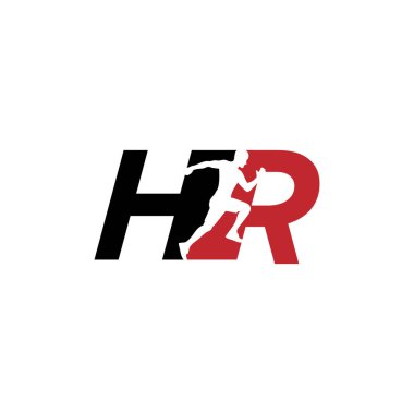 hr çalıştırma logo tasarım vektör simgesi