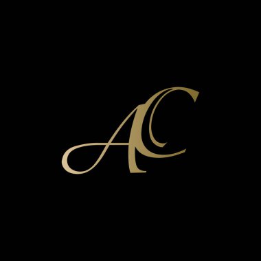 ac logo tasarımı vektör ikonu lüks primi