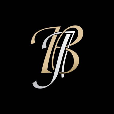 bj logo tasarımı vektör simgesi lüks prim