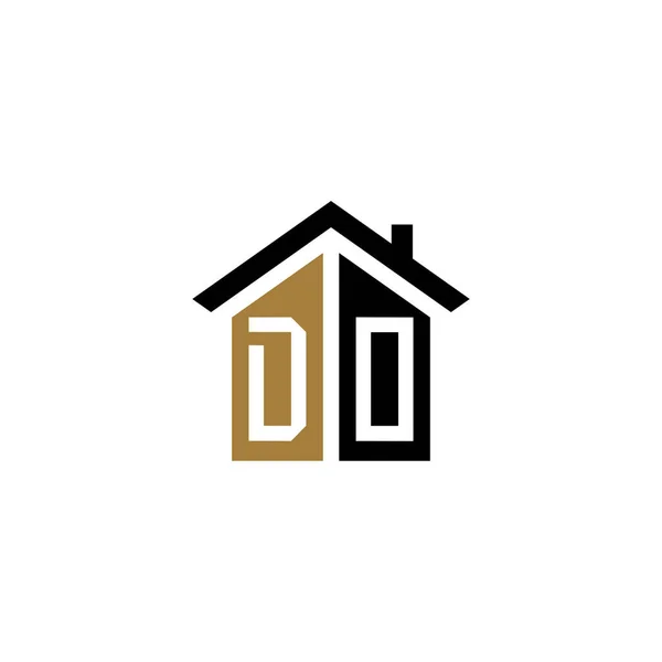 Fare Casa Logo Design Vettore Lusso — Vettoriale Stock