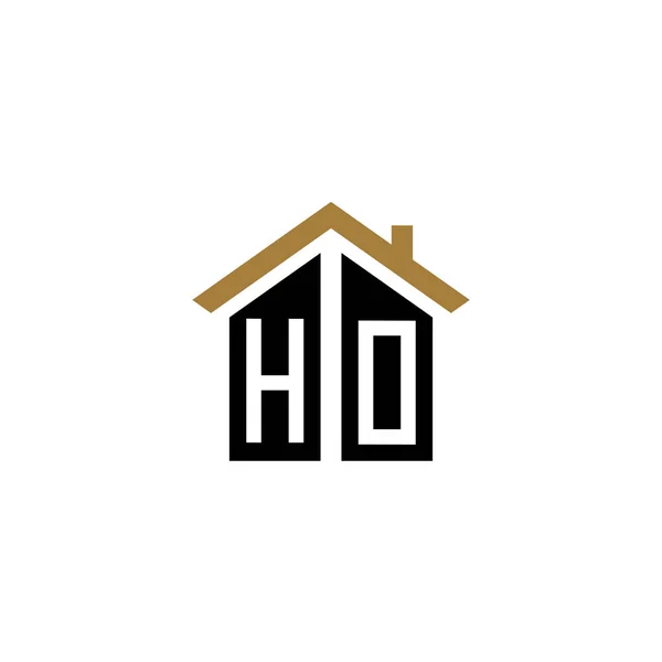 Casa Logo Design Vettore Lusso — Vettoriale Stock