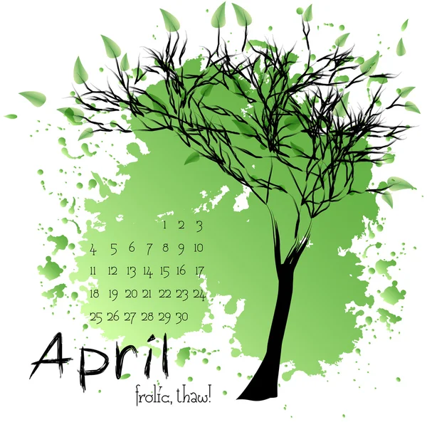 Fondo de la naturaleza abstracta con árbol de primavera. Abril — Vector de stock