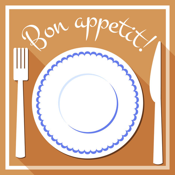 Bon appetit flat icon with cutlety
