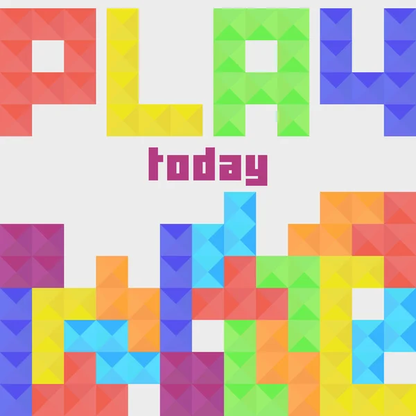 Juega hoy concepto de Tetris — Archivo Imágenes Vectoriales