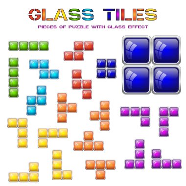 Farklı taş bloklar kümesi. Mozaik tasarım öğeleri