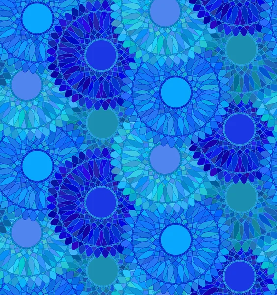Безшовний візерунок з синім круглим орнаментом — стоковий вектор