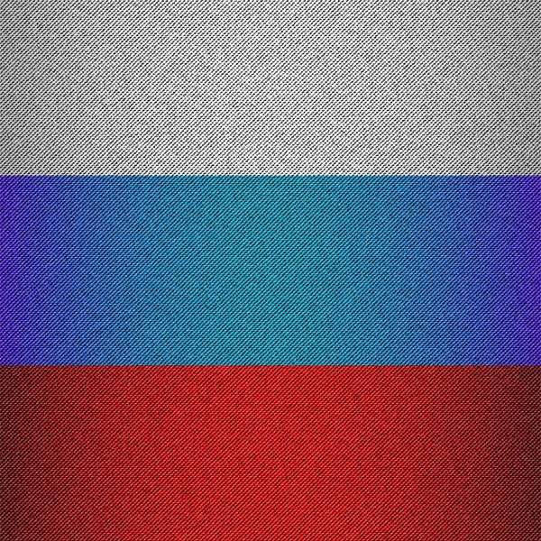 Tricolor ruso con textura vaquera — Vector de stock