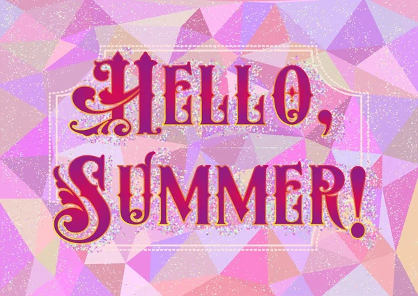 Hallo Sommer. Willkommenskarte im Harlekin-Stil — Stockvektor