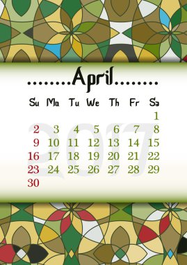 Arka plan ile Doğu süsleme. Nisan