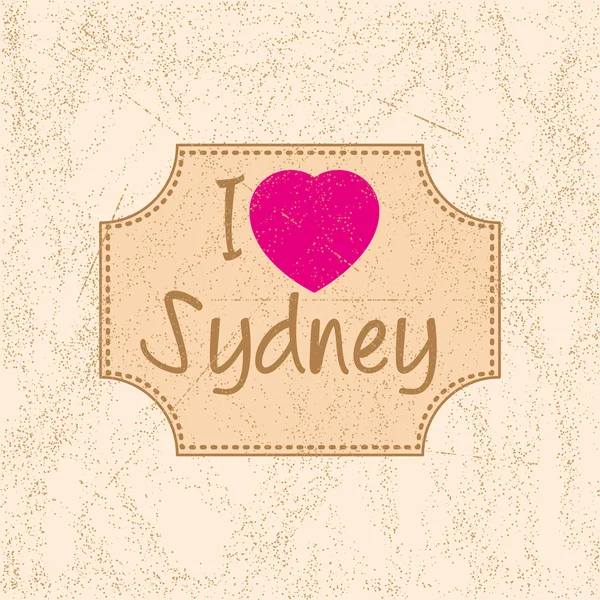 Imprimir com letras Eu amo Sydney —  Vetores de Stock